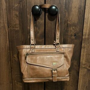 b.o.c. Tan Leather Tote Bag